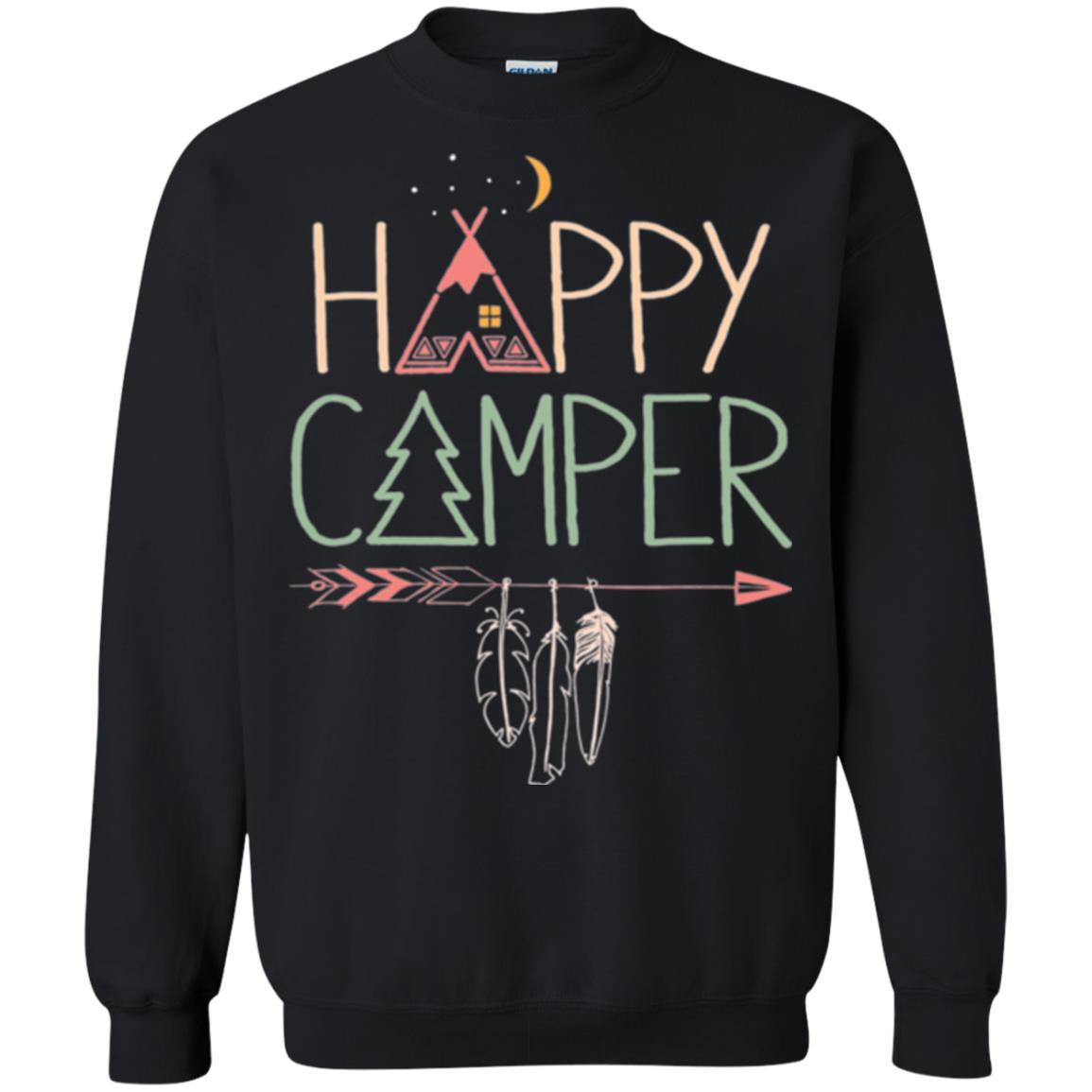 Camper T-shirt Happy Camping Black