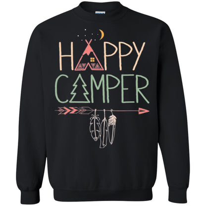 Camper T-shirt Happy Camping Black