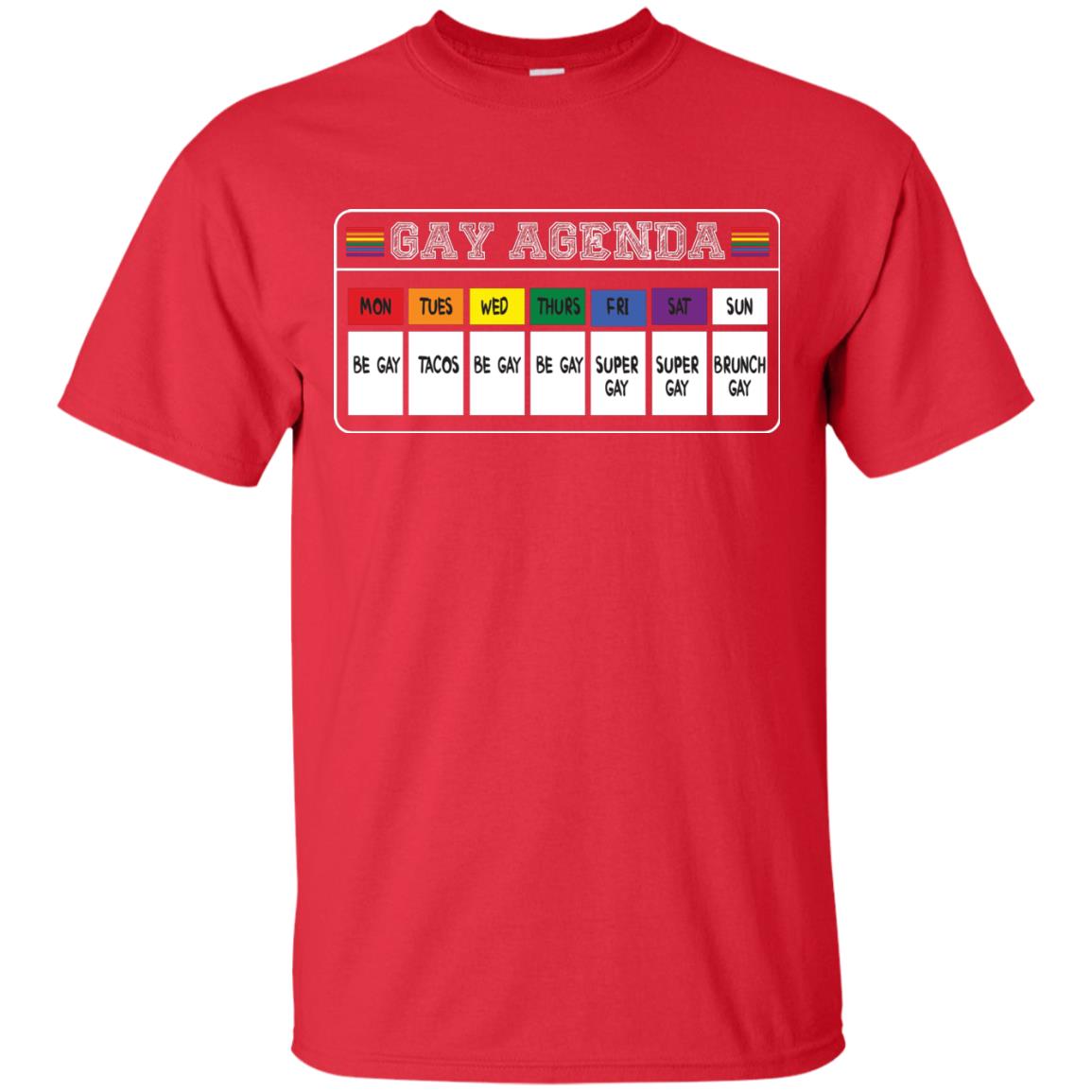 Gay Agenda Funny Lgbt T-shirt Red