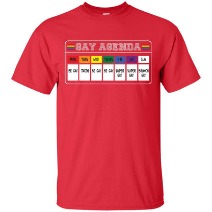 Gay Agenda Funny Lgbt T-shirt Red