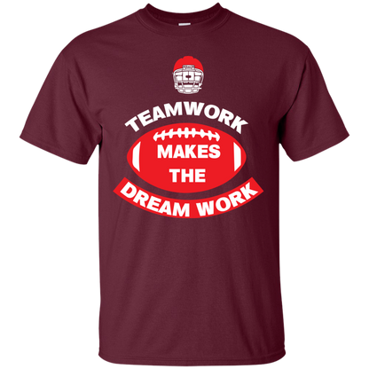 Football T-shirt TeamWork Makes The Dreamwork Maroon
