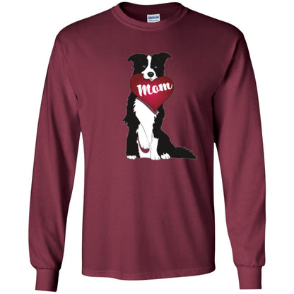 Dog Lover T-sshirt Border Collie Fetching Valentine Heart Maroon