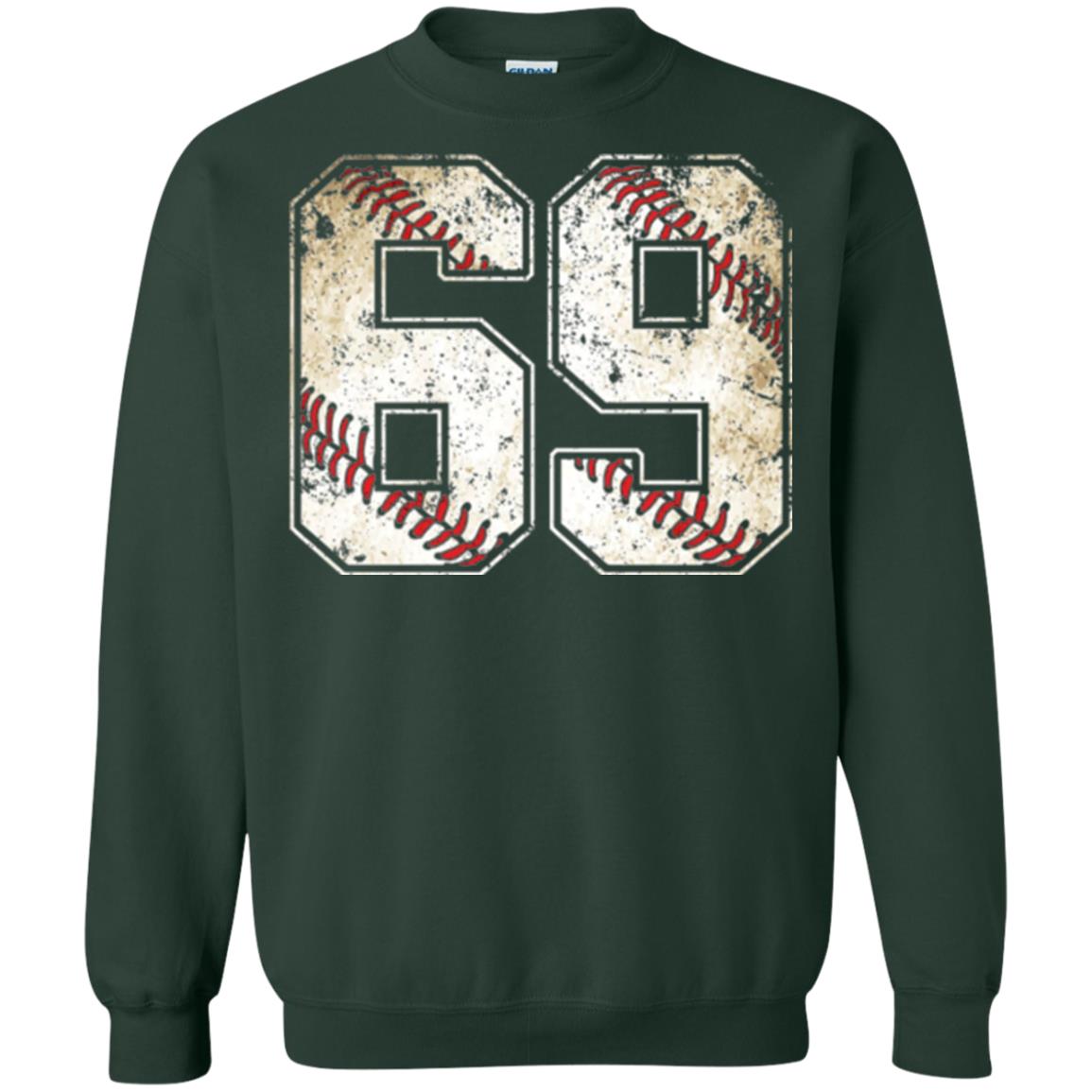 Baseball Player T-shirt Jersey Number 69 Retro Vintage Forest Green