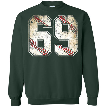 Baseball Player T-shirt Jersey Number 69 Retro Vintage Forest Green