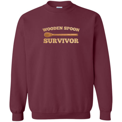 Sarcastic T-shirt Wooden Spoon Survivor T-shirt Maroon