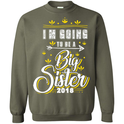 Family T-shirt I'm Going To Be A Big Sister 2018 Military Green