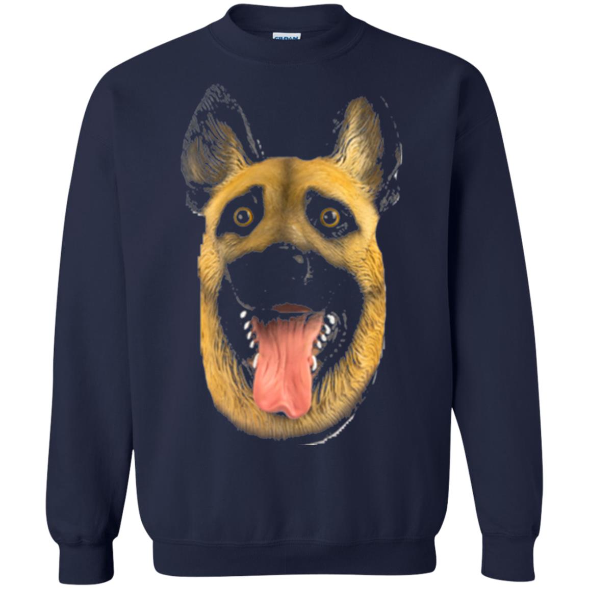 Dog Lover T-shirt Creepy Dog Head T-shirt Navy