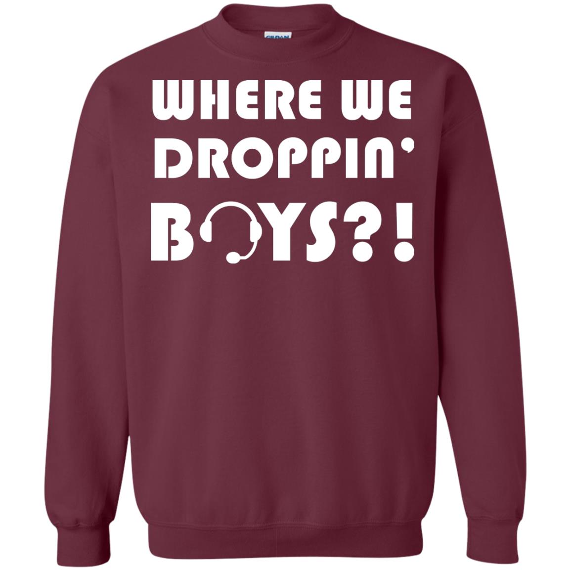 Where We Dropping Boys Gamer Shirt Maroon