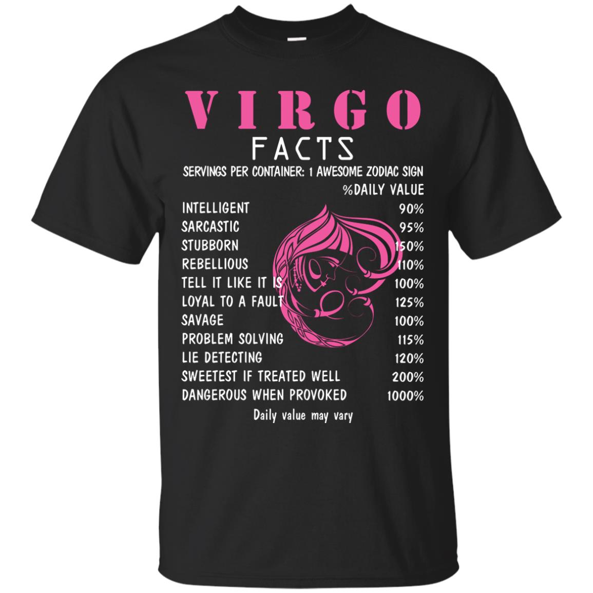 Virgo Facts 1 Awesome Zodiac Sign Gift Shirt For Virgo Horoscope Black
