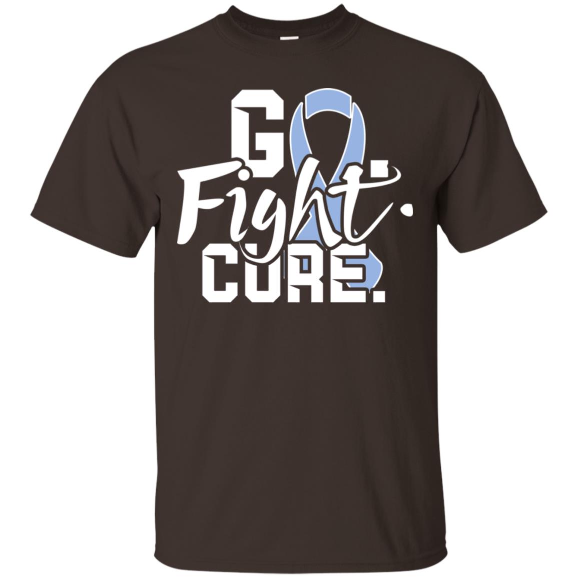 Stomach Cancer Go Fight Cure Periwinkle Ribbon Shirt Dark Chocolate