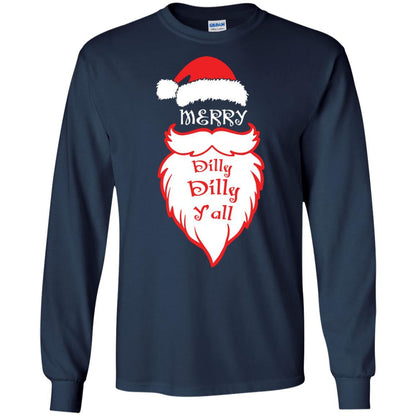 Christmas T-shirt Merry Dilly Dilly Y'all Navy