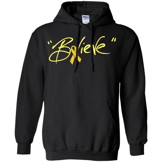 Childhood Cancer Awareness Shirt Gold Ribbon Believe Black