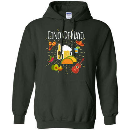 Cinco De Mayo Beer Tacos Guitar Mexico Shirt Forest Green