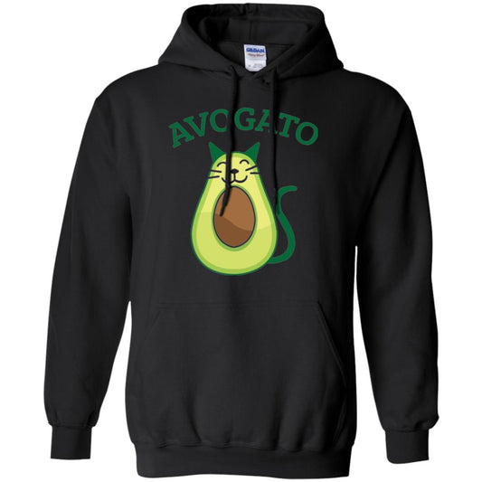 Avogato Avocado Cat Kitty Funny Meow T-shirt Black