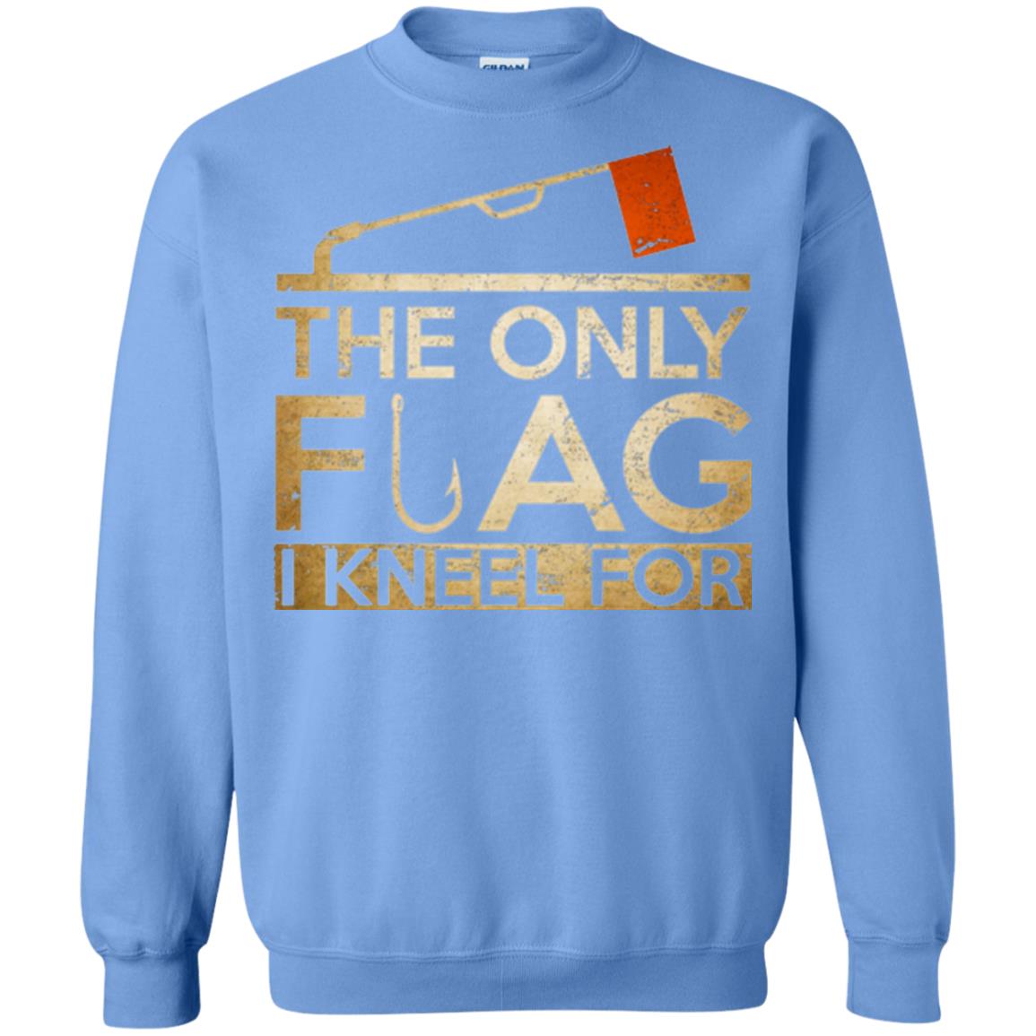 Ice Fishing T-shirt The Only Flag I Kneel For Carolina Blue