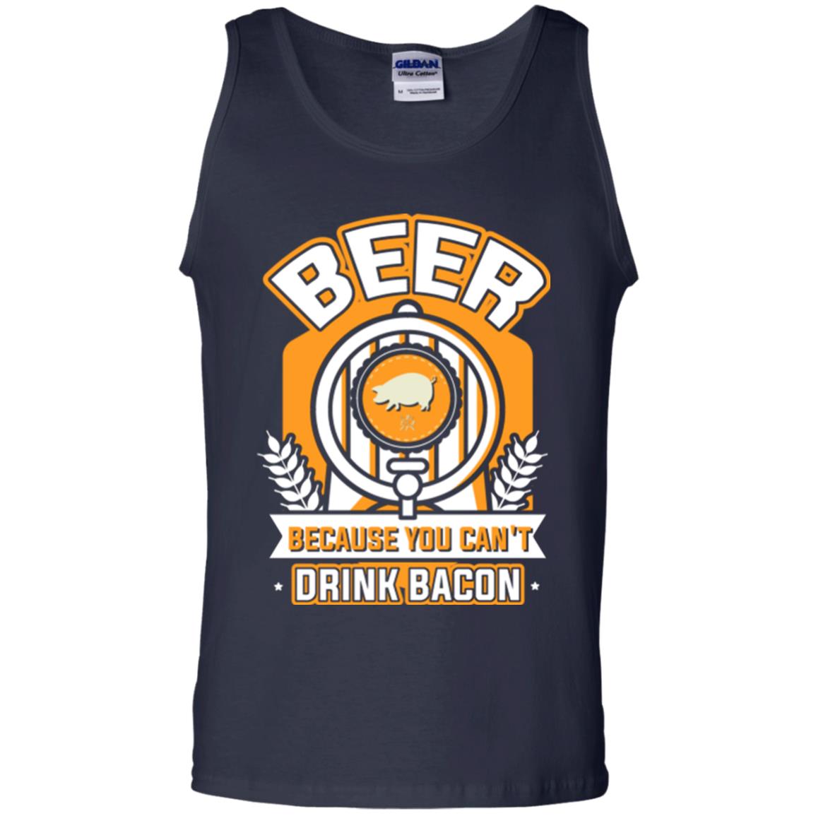 Beer T-shirt Because You Can't Drink Bacon Navy