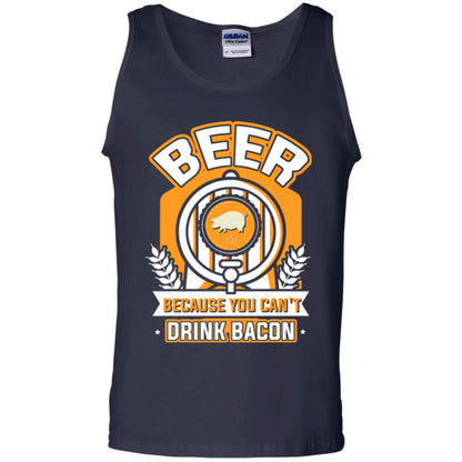 Beer T-shirt Because You Can't Drink Bacon Navy