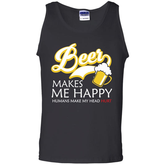 Beer Makes Me Happy Beer Lover T-shirt Black