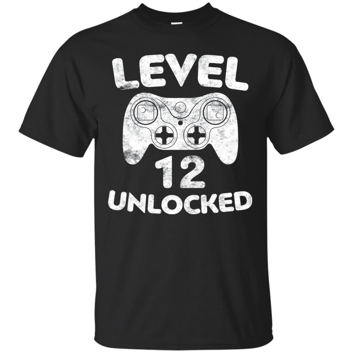 Level 12 Unlocked 12th Video Gamer Birthday Shirt Black