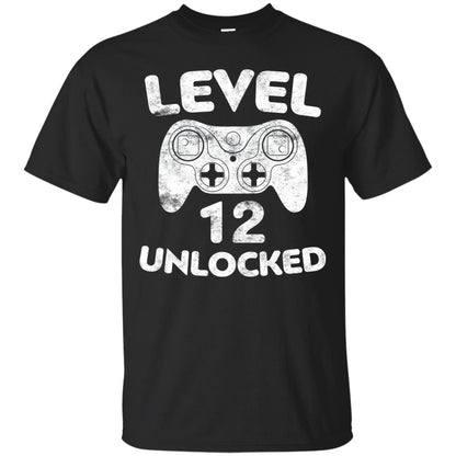 Level 12 Unlocked 12th Video Gamer Birthday Shirt Black