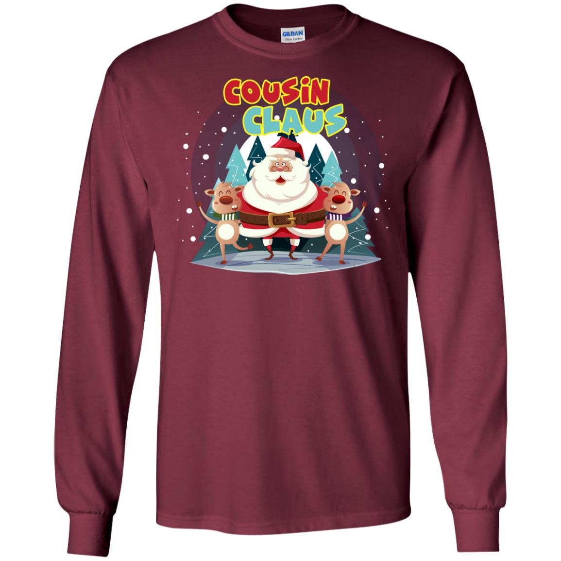 Cousin Claus Matching Family X-mas Gift Shirt Maroon