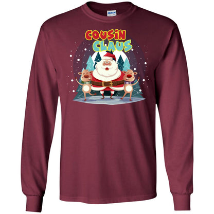 Cousin Claus Matching Family X-mas Gift Shirt Maroon