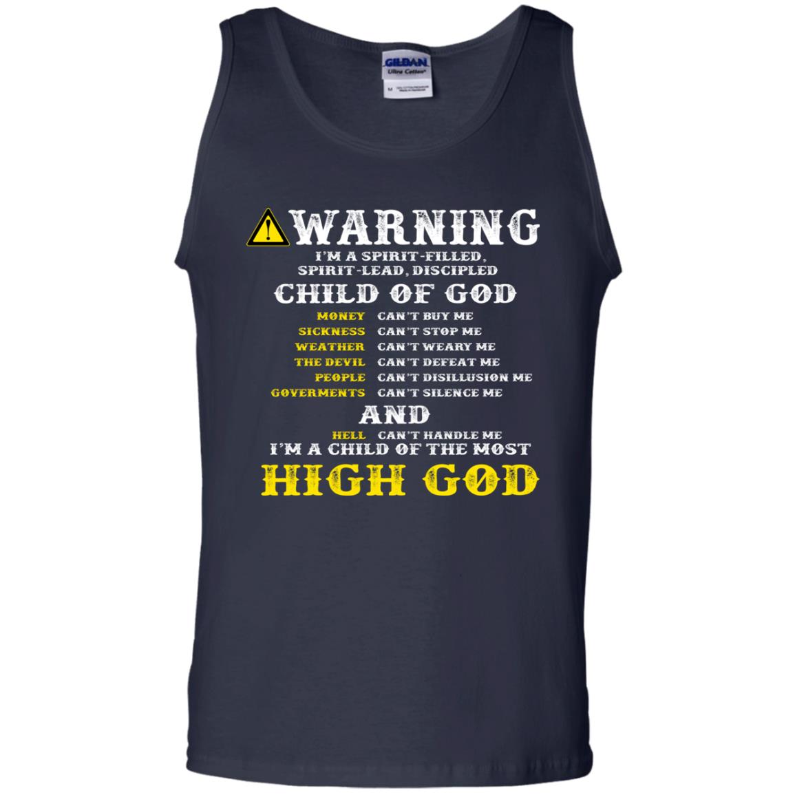 Christian T-shirt Warning I’m A Spirit-filled Spirit-lead Discipled Child Of God Navy