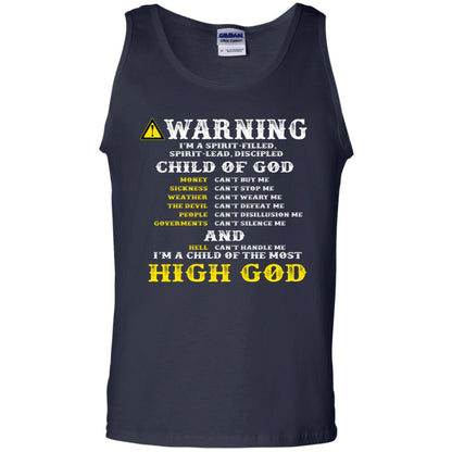Christian T-shirt Warning I’m A Spirit-filled Spirit-lead Discipled Child Of God Navy