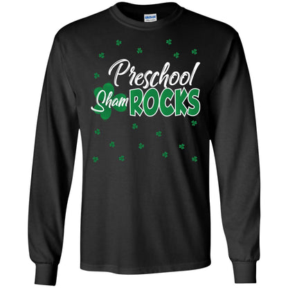 Preschool Shamrocks St. Patrick_s Day School T-shirt Black