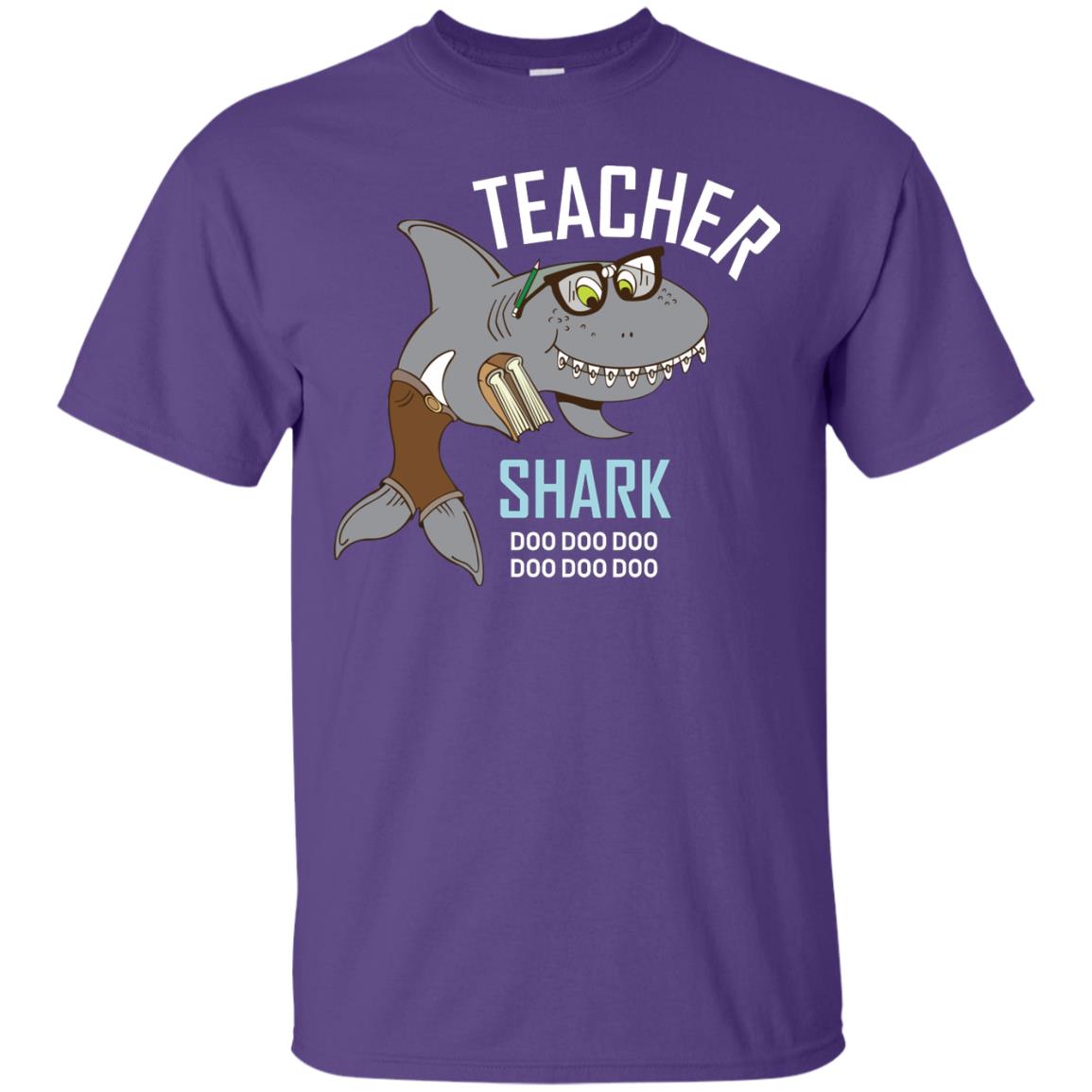 Teacher Shark Doo Doo Doo Family Shark Shirt Purple