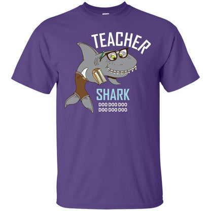 Teacher Shark Doo Doo Doo Family Shark Shirt Purple