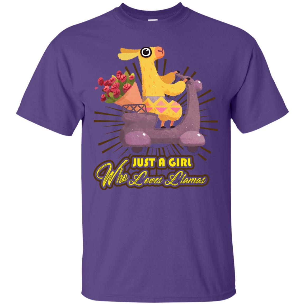 Just A Girl Who Loves Llamas Best Llama Gift Shirt For Girls Purple