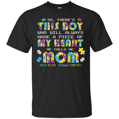 He Calls Me Mom Autism Awareness Gift Shirt For Mom Black