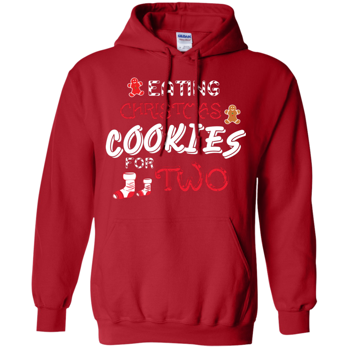 Christmas T-shirt Eating Christmas Cookies For Two Red