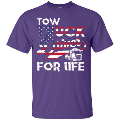 Tow Truck Driver For Life Awesome T-shirt For Trucker Purple