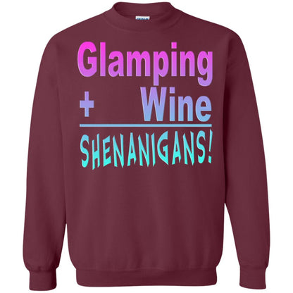 Glamping Drink Wine Shenanigans Funny Happy Glamper T-shirt Maroon