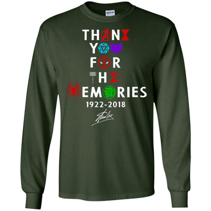 Thank You For The Memories Stan Lee Movie Hero Fan Shirt Forest Green