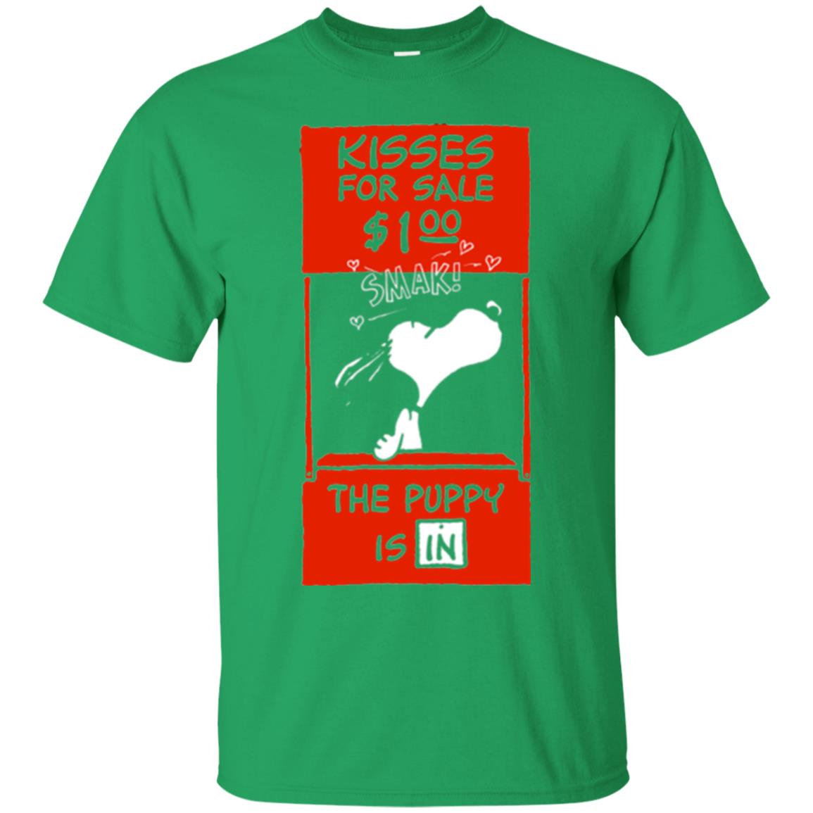 Peanuts Snoopy Kisses Valentines T-shirt Irish Green