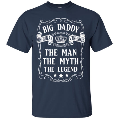 Big Daddy Original Vintage The Man Myth Legend Grandfather T-shirt Navy