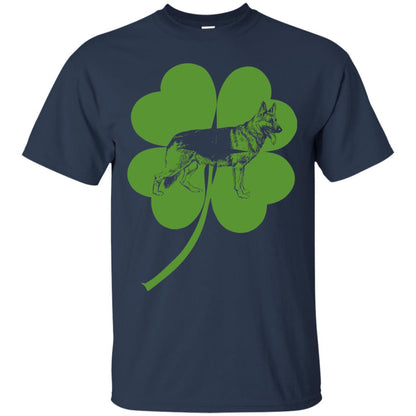 German Shepherd Shamrock St. Patrick_s Day T-shirt Navy