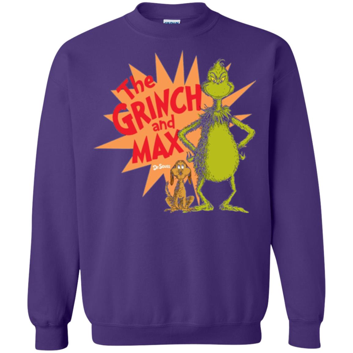Cartoon T-shirt Dr. Seuss Grinch And Max Burst Purple