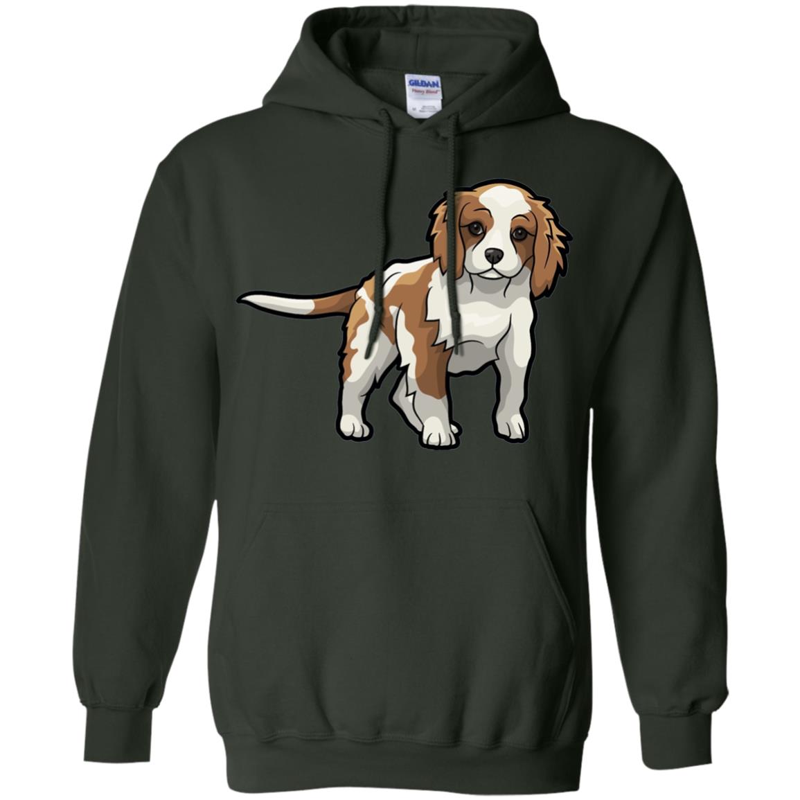 Cute Blenheim Cavalier King Charles Spaniel T-shirt Forest Green