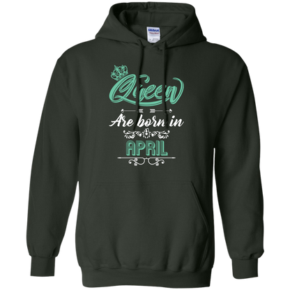 Brithday T-Shirt Queen Are Born In April Forest Green