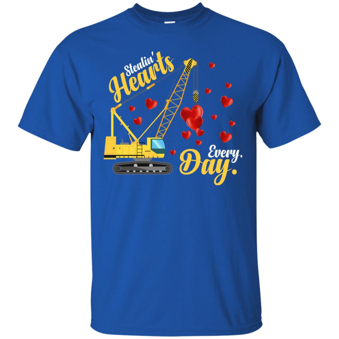 Valentines Day T-shirt Stealin' Hearts Every Day With Crane Royal
