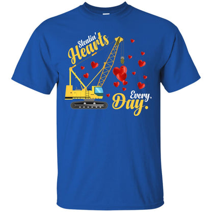 Valentines Day T-shirt Stealin' Hearts Every Day With Crane Royal