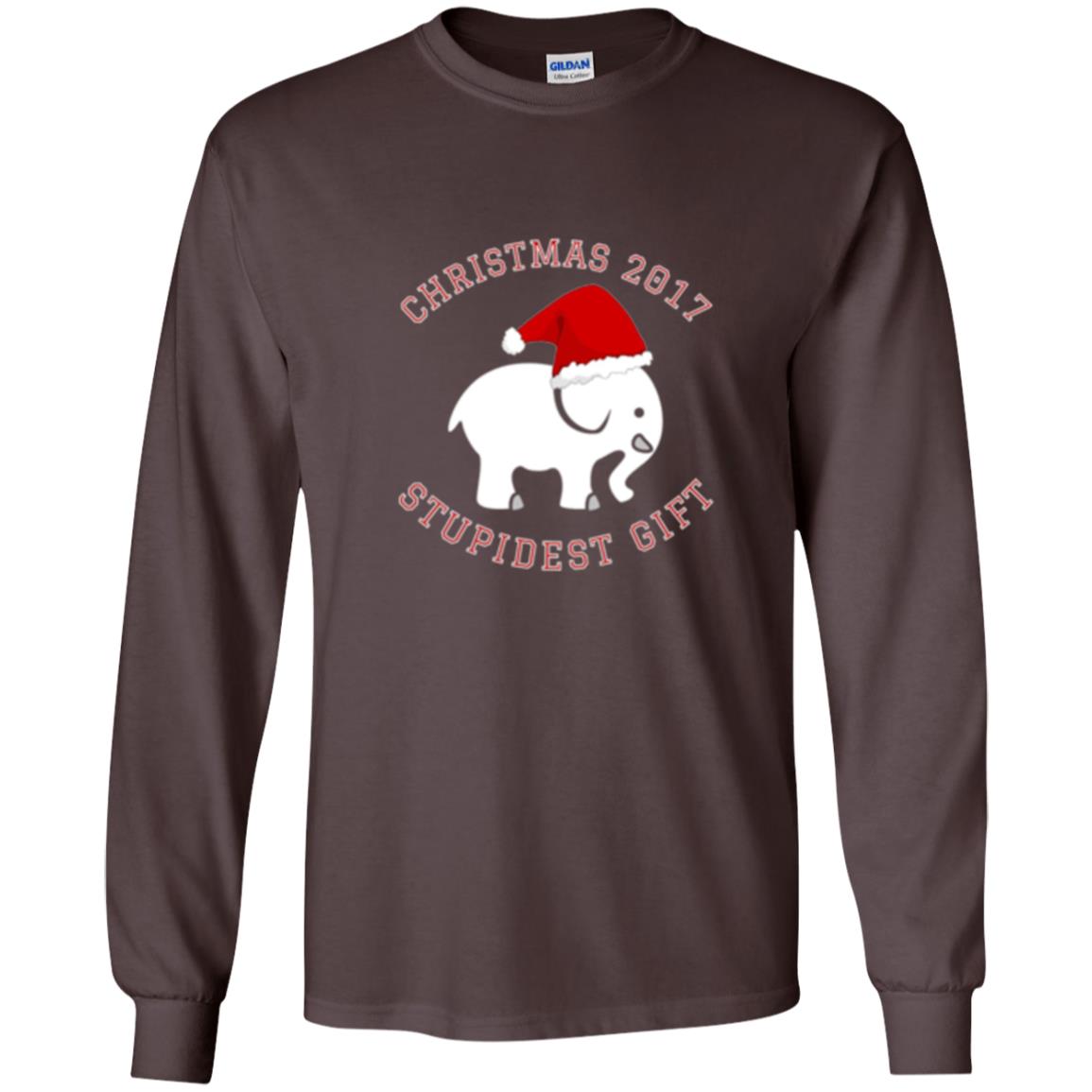 Christmas T-shirt White Elephant Christmas 2017 Stupidest Gift Dark Chocolate