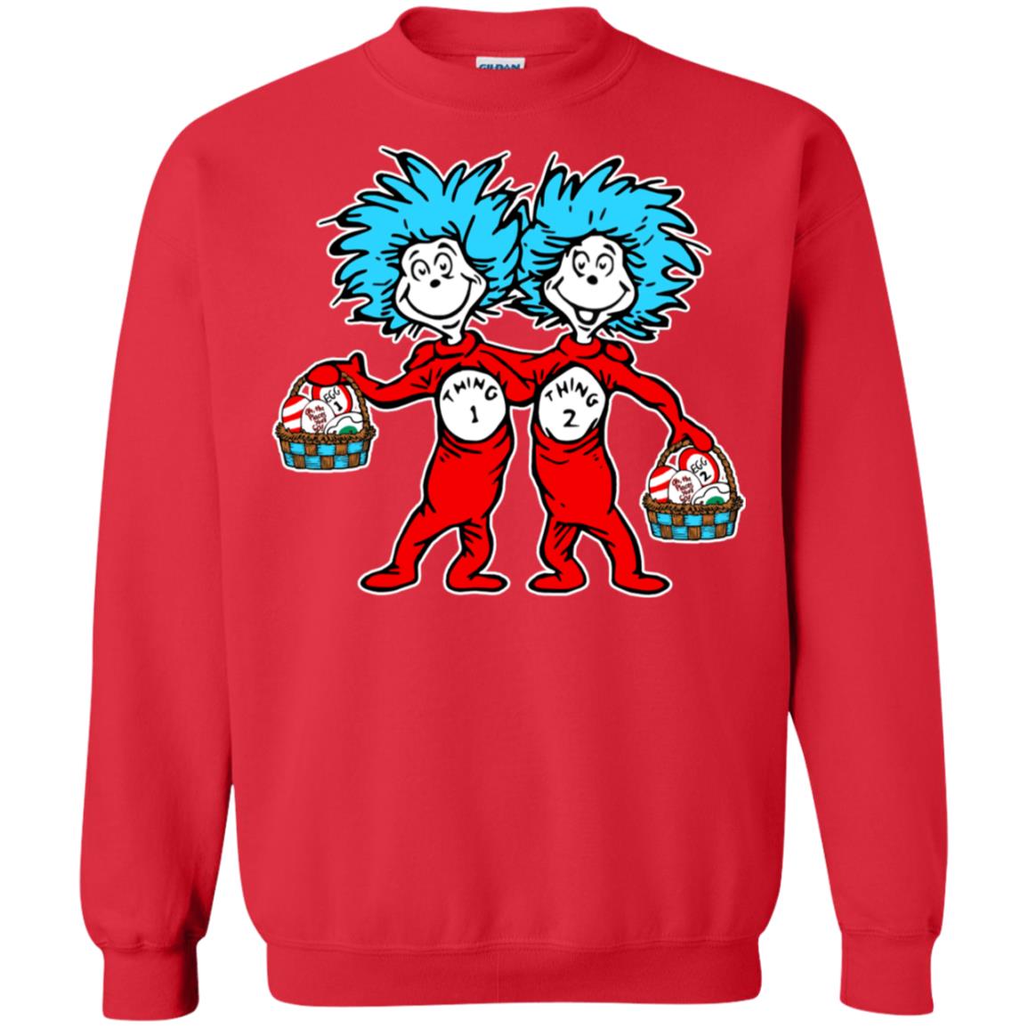 Dr. Seuss Thing 1 Thing 2 Easter Egg T-shirt Red