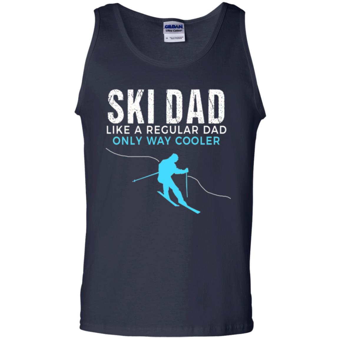 Skier T-shirt Ski Dad Like A Regular Dad Only Way Cooler Navy