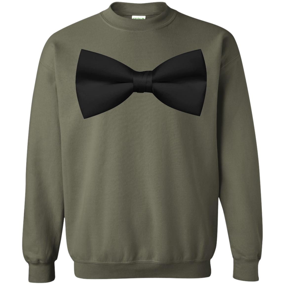 Big Black Bow Tie Tee Shirt Military Green
