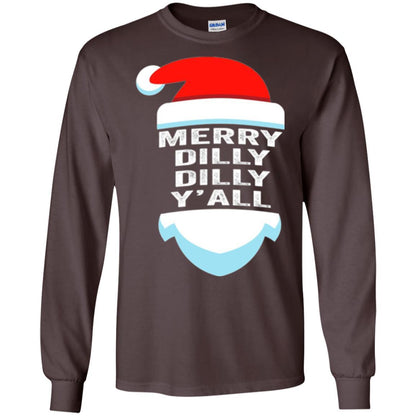 Christmas T-shirt Dilly Dilly Yall Santa Hat Christmas T-shirt Dark Chocolate